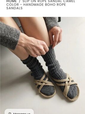 Nomadic State of Mind Slip on  Rope sandal/ Slippers- Camel